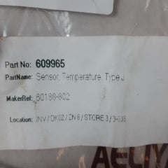 609965 Temperature Sensor Typ J