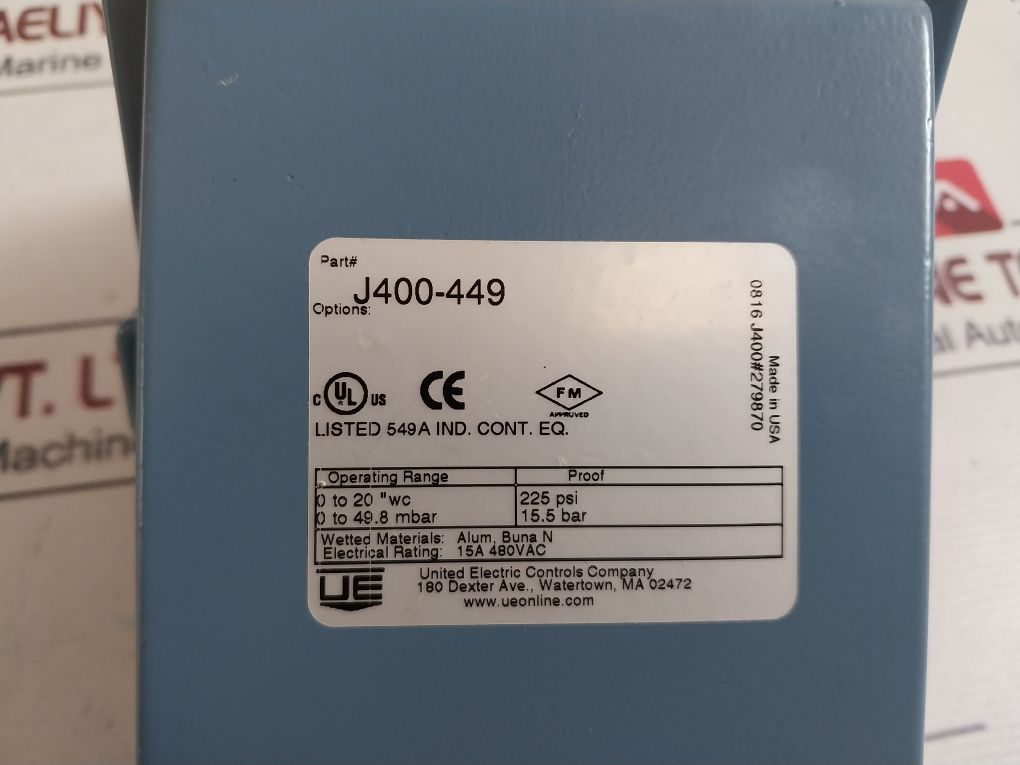 United Electric J400-449 Pressure Switch