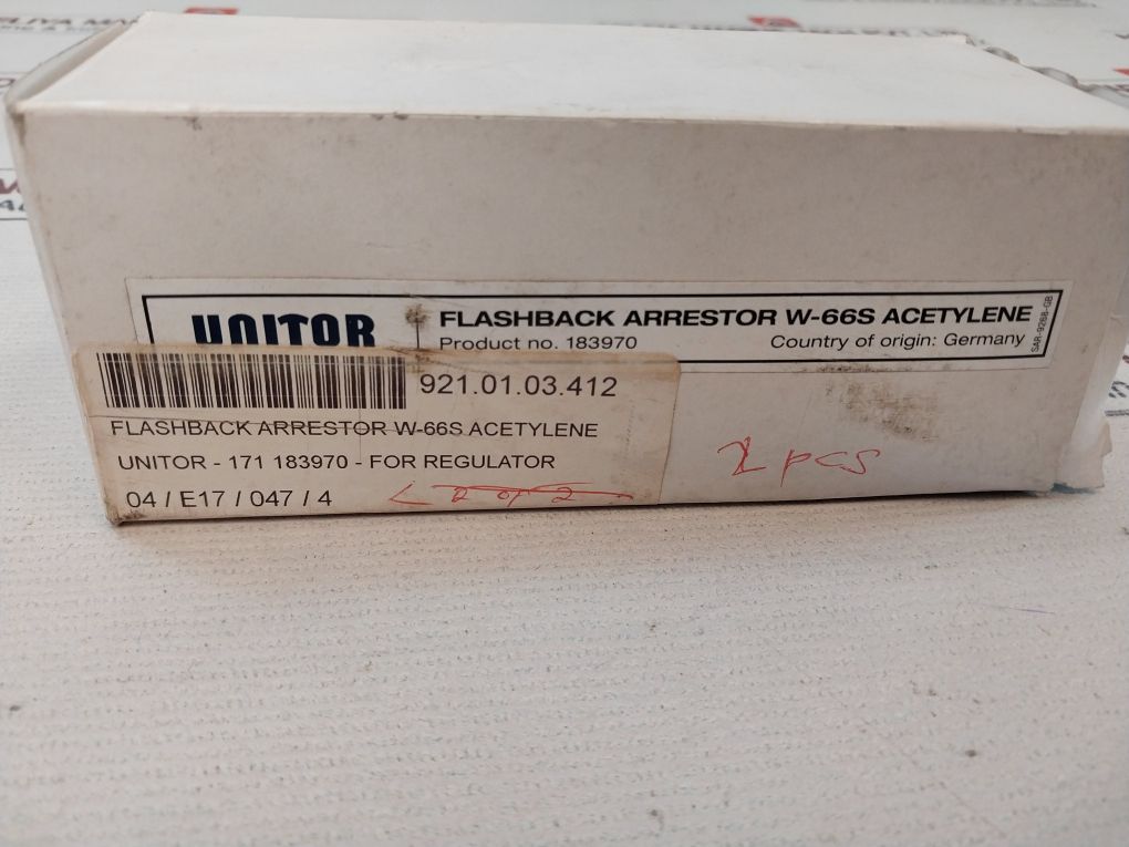 Unitor 183970 Automatic Flashback Arrestor W-66S Acetylene
