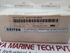 Unitor 302976 Flashback Arrestor W-66S Oxygen