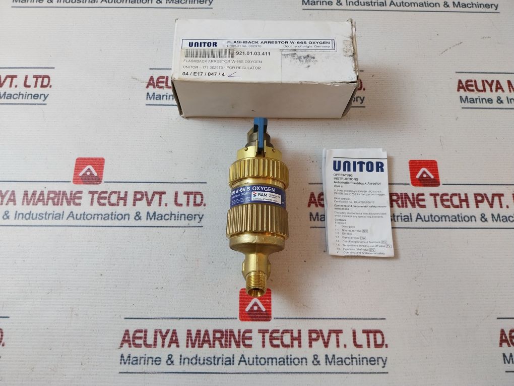 Unitor 302976 Automatic Flashback Arrestor W-66 S Oxygen