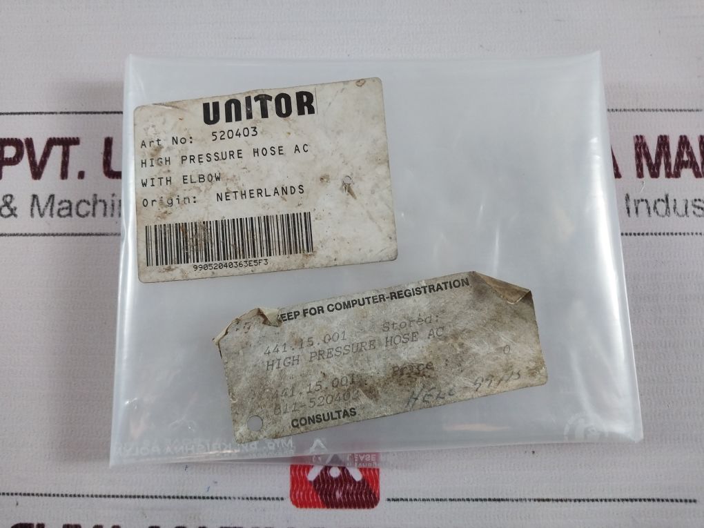 Unitor 520403 High Pressure Hose Ac With Elbow