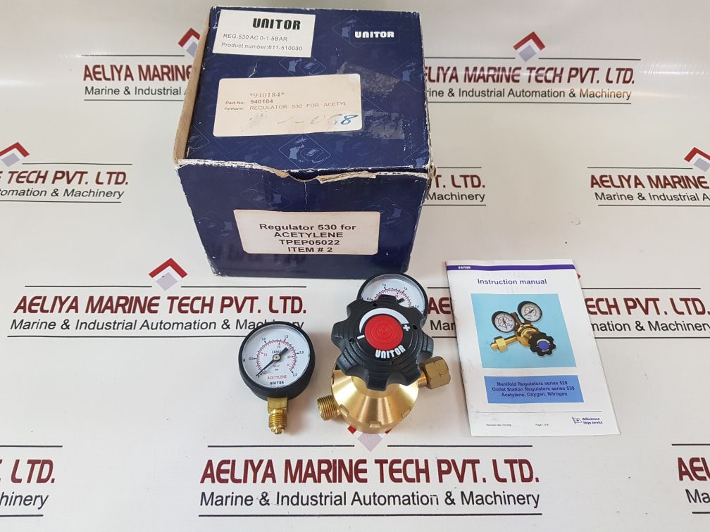 Unitor 530 Ac 1.5Bar Pressure Regulator Manometer Acetylene 611-510030