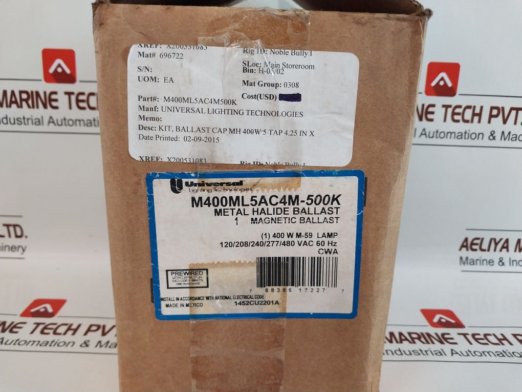 Universal M400Ml5Ac4M-500K Metal Halide Ballast