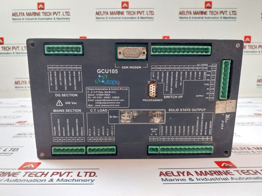 Utopia Gcu 105-ct Generator Controller Unit (Not Working) 240Vac