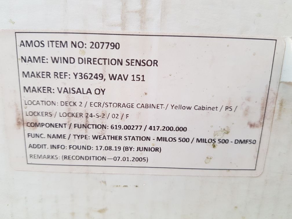 Vaisala Wav151 Wind Direction Sensor
