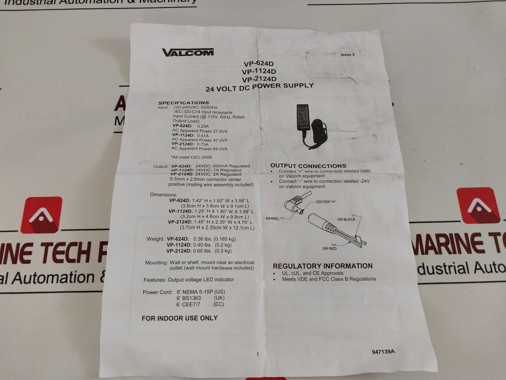 Valcom Vp-624D Switching Power Supply Sp16P924Vn