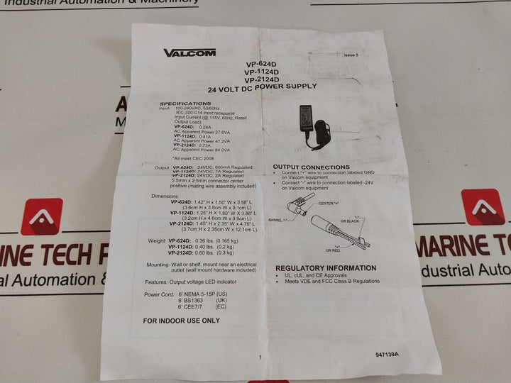 Valcom Vp-624D Switching Power Supply Sp16P924Vn