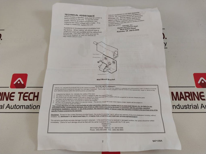 Valcom Vp-624D Switching Power Supply Sp16P924Vn