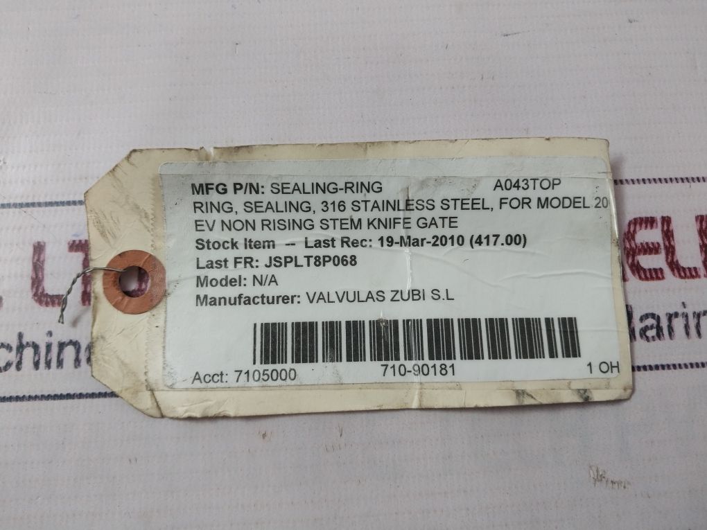 Valvulas Zubi 20Ev Sealing Ring