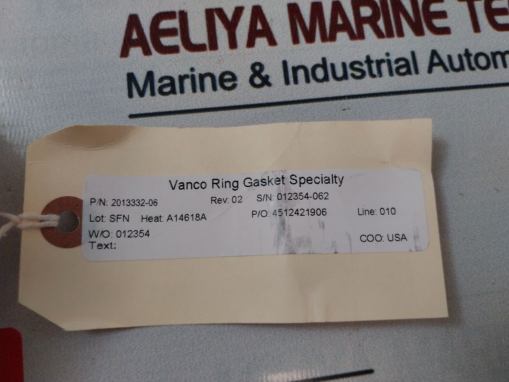 Vanco 2013332-06 Ring Gasket Specialty