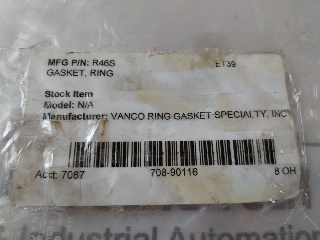 Vanco R46 Gasket Ring 7087 708-90116 8 Oh