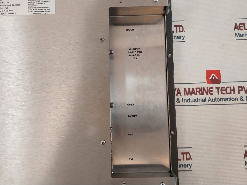 Vartech Systems Vt190Psshbvb Lcd Panel Monitor 24V Dc Input
