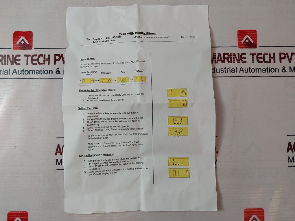 Vdo A2C53194867 Tachometer 0 To 50 Rpm X 100