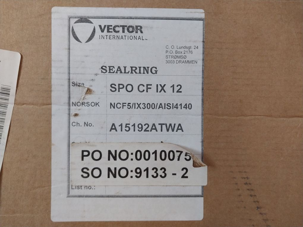 Lot Of 2X Vector Spo Cf Ix 12 Seal Ring Ncf5/Ix300/Aisi4140