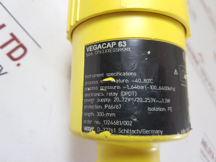 Vega Vegacap 63 Cp63.Xxegsrkmx Transmitter
