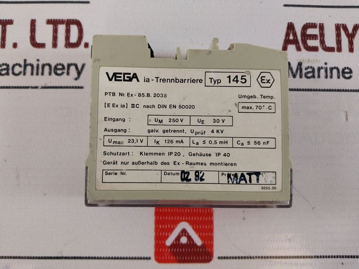 Vega Type 145 Separate Barrier Temp 70°C