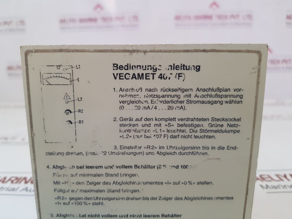 Vegamet 407 Exf Level Remote Indicator