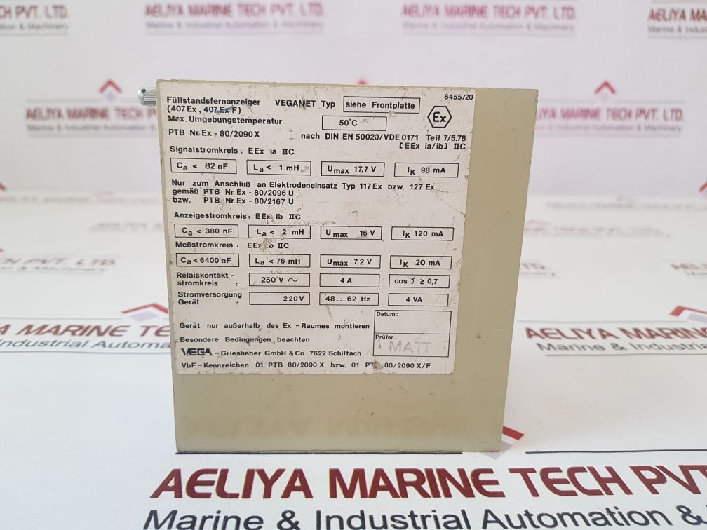 Vegamet 407 Exf Level Remote Indicator