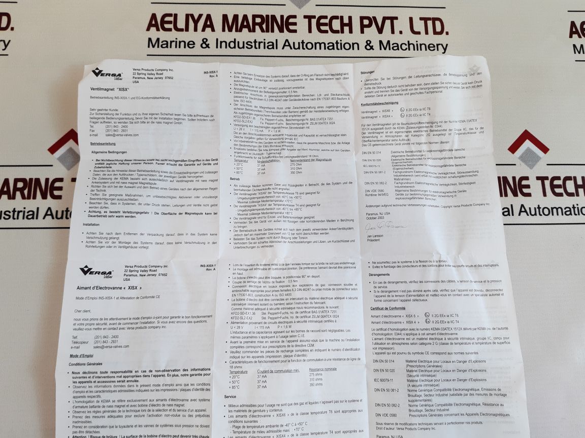 Versa Eny-3198-22-hc-xisx6-d024 Solenoid Valve 1.6Watt 24 Vdc
