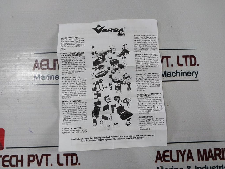 Versa Vaa-4504-135-4003P-eh6 Pneumatic Directional Valve 3A-018-2035
