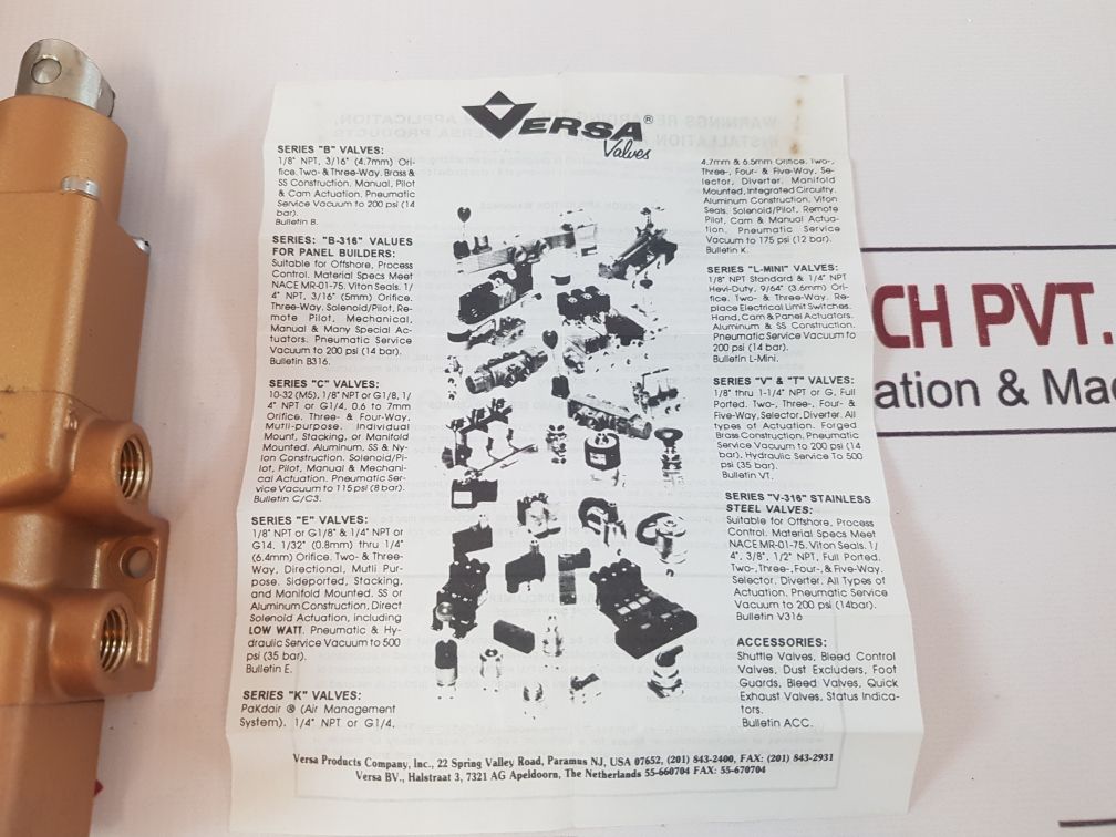 Versa Vsc-3301-18S Three-way Valve
