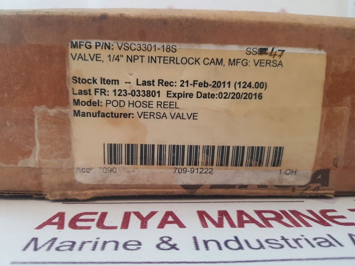 Versa Vsc-3301-18S Three-way Valve
