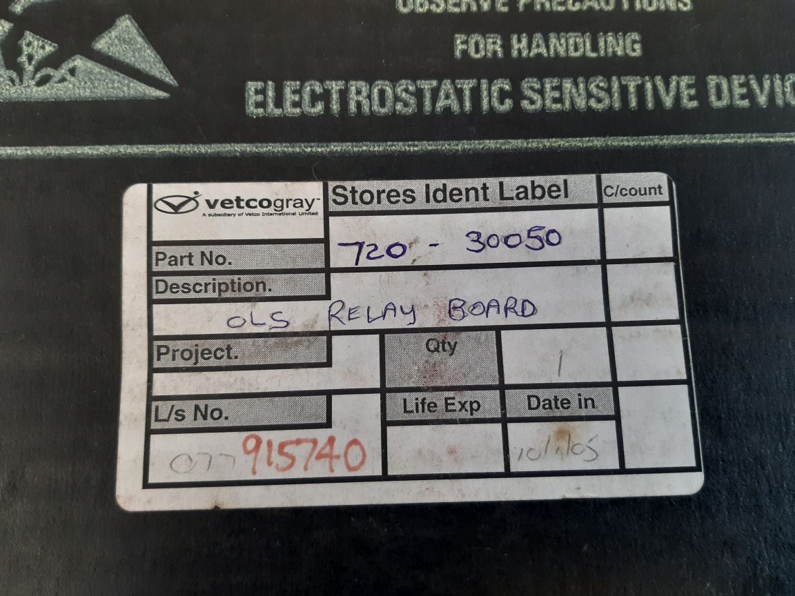 Vetcogray 720-30050 Ols Relay Board