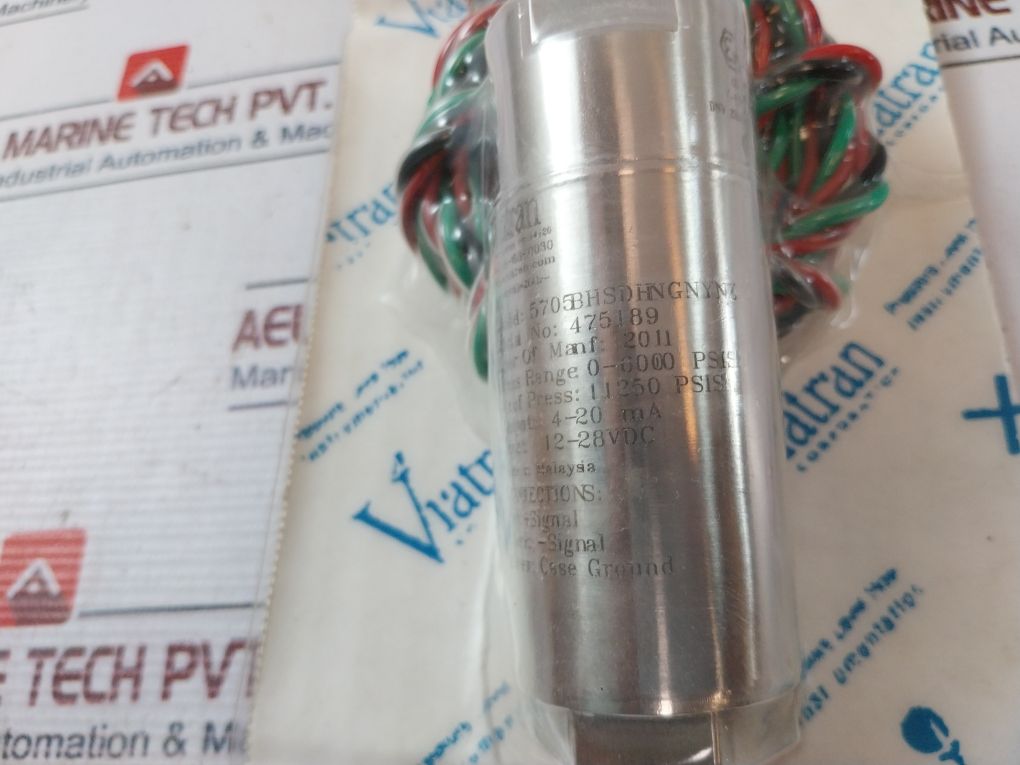 Viatran 5705Bhsdhngnynz Pressure Transmitter Calibration Data 0-6000 Psis