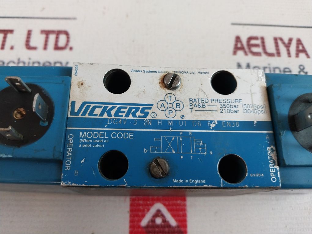 Vickers Dg4V 3 2N H M U1 D6 60 En38 Hydraulic Directional Valve