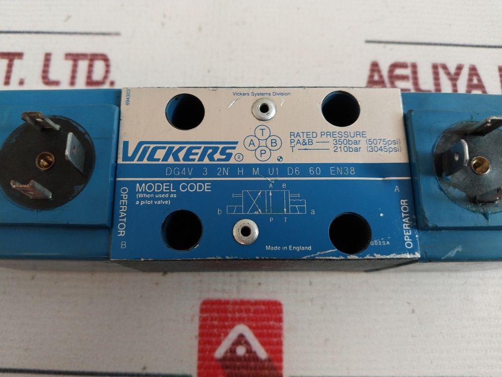 Vickers Dg4V 3 2N H M U1 D6 60 En38 Hydraulic Directional Valve 240V 60