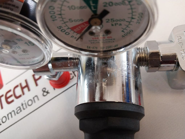 Victor Vmg-15Sy Medical Oxygen Regulator Dual Gauge