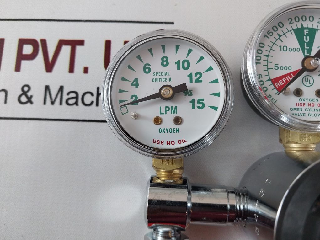 Victor Vmg-15Sy Medical Oxygen Regulator Dual Gauge