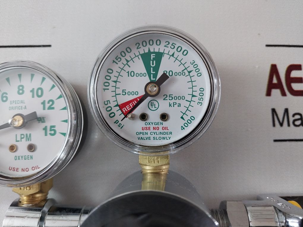 Victor Vmg-15Sy Medical Oxygen Regulator Dual Gauge