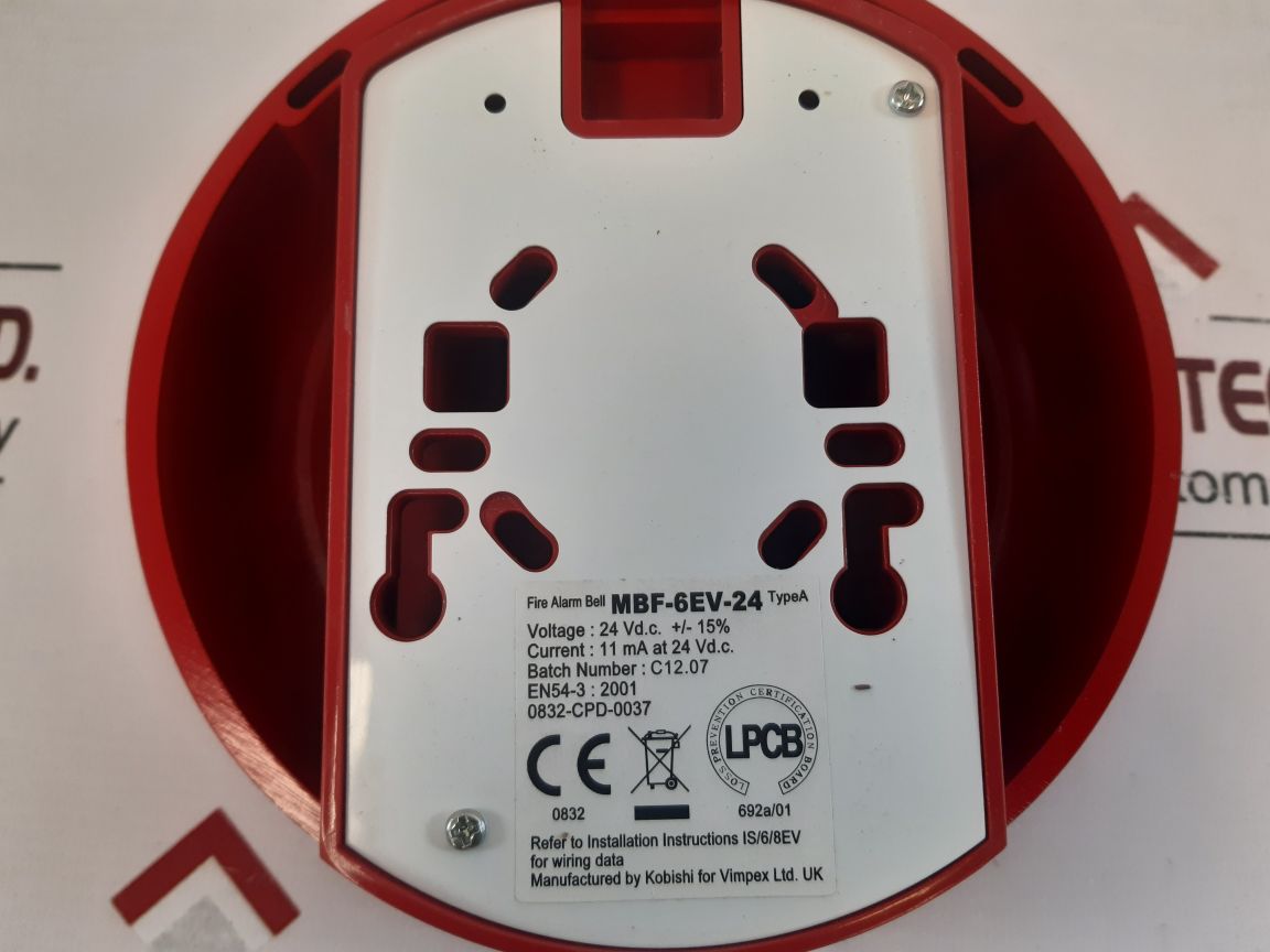 Vimpex Mbf-6Ev-24 Fire Alarm Bell Type A -10 To +50°C