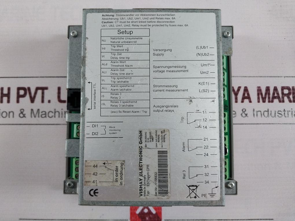Vishay Esta Sym Cpr Unbalance-protection Relay
