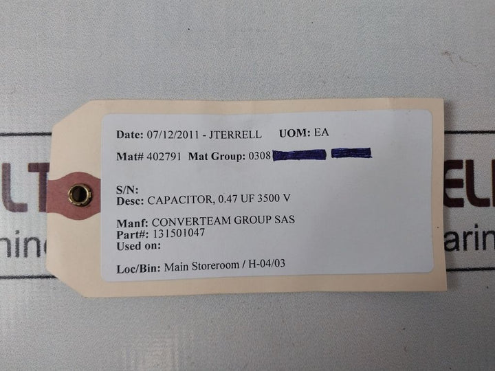 Vishay Kmkp 3500-0,47Say Pec Capacitor 0.47 Uf 3500 V