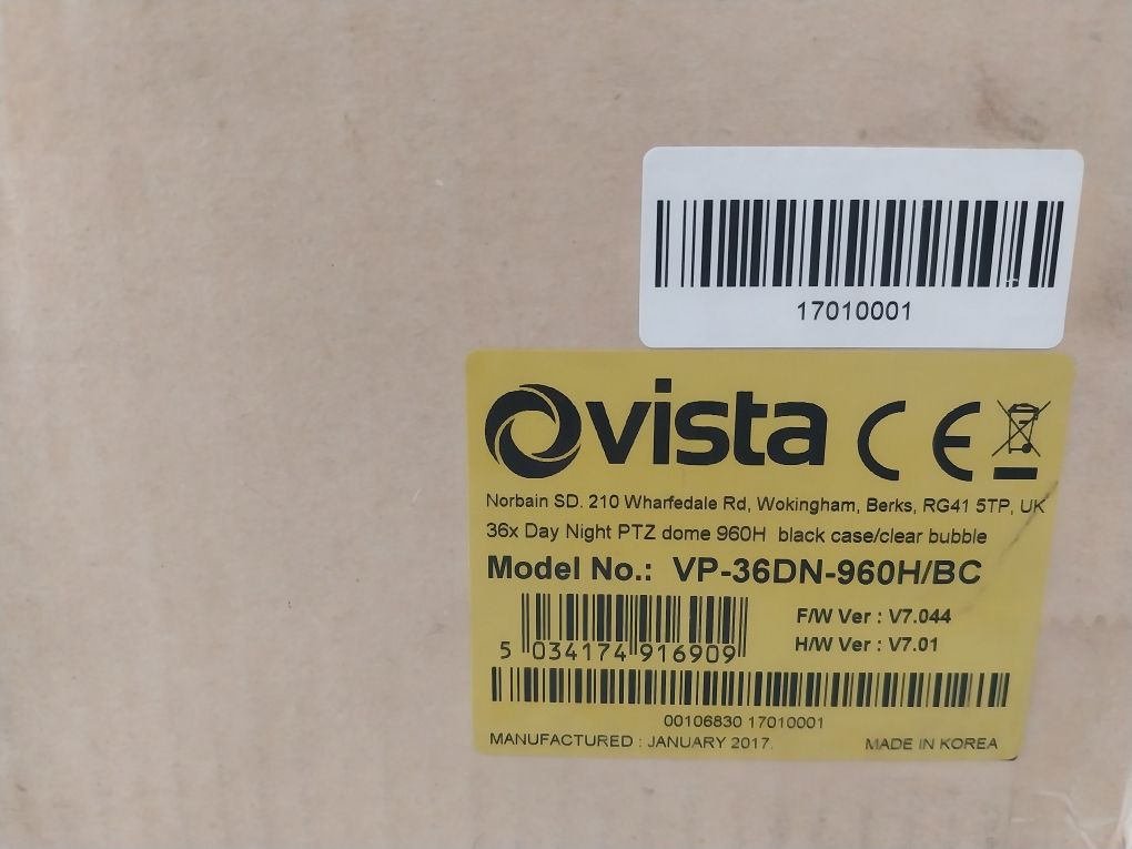 Vista Vp-36Dn-960H/Bc Dome Camera 24V~ 50Hz