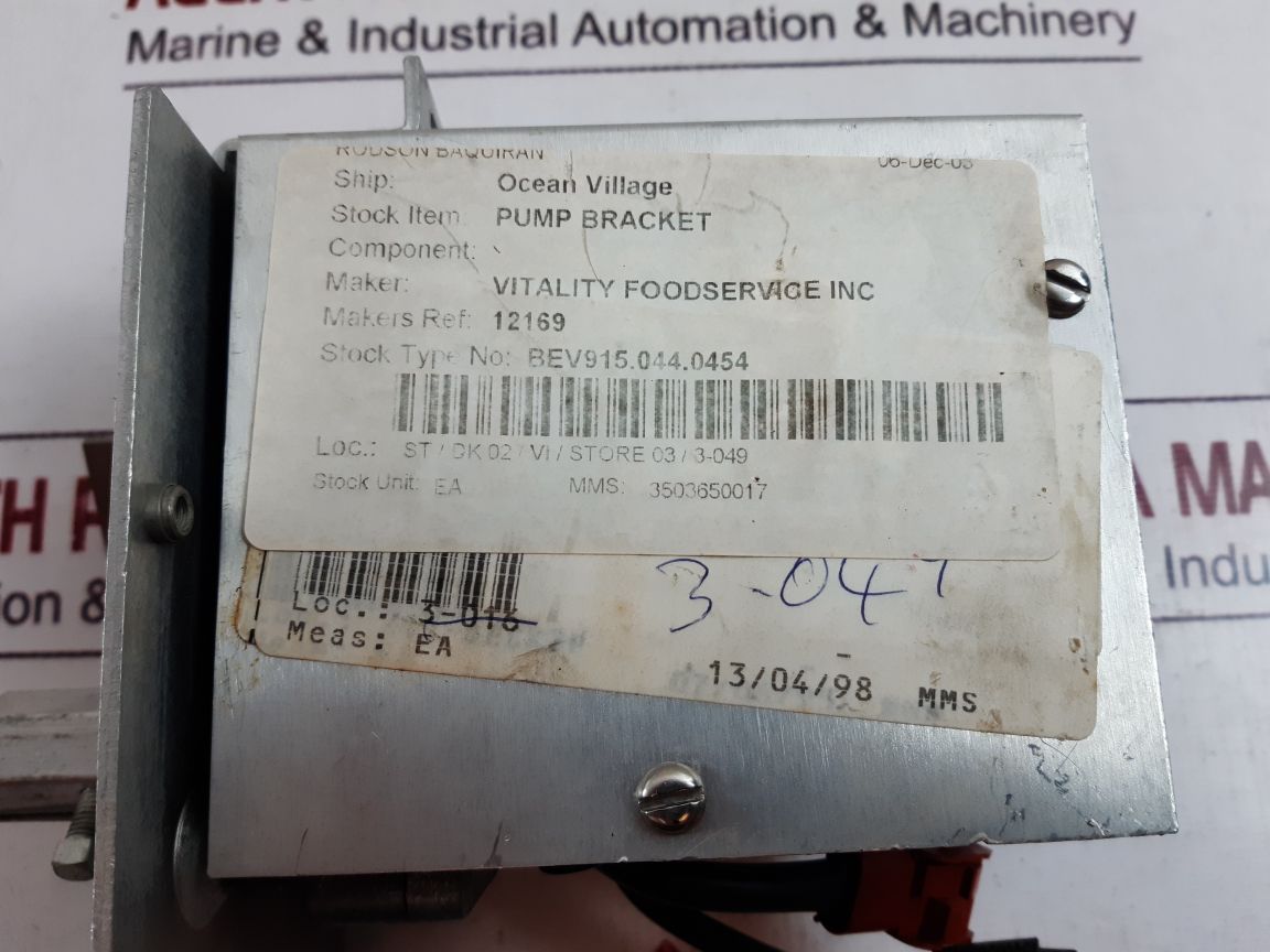 Vitality 605027 Pump Bracket 120 V