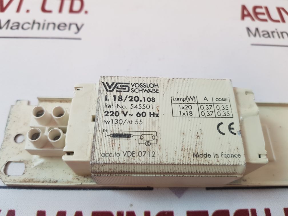 Set Of 2X Vossloh Schwabe L18/20.108 Lamp Ballast