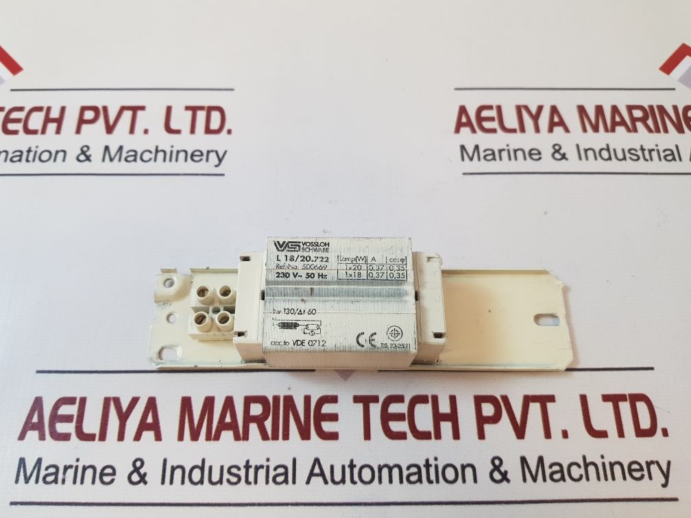 Lot Of 2X Vossloh Schwabe L18/20.722 Ballast Vde 0712 Tis 23-2521 230V- 50Hz