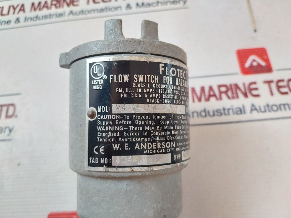 W.E.Anderson V4-2-d-u Flow Switch