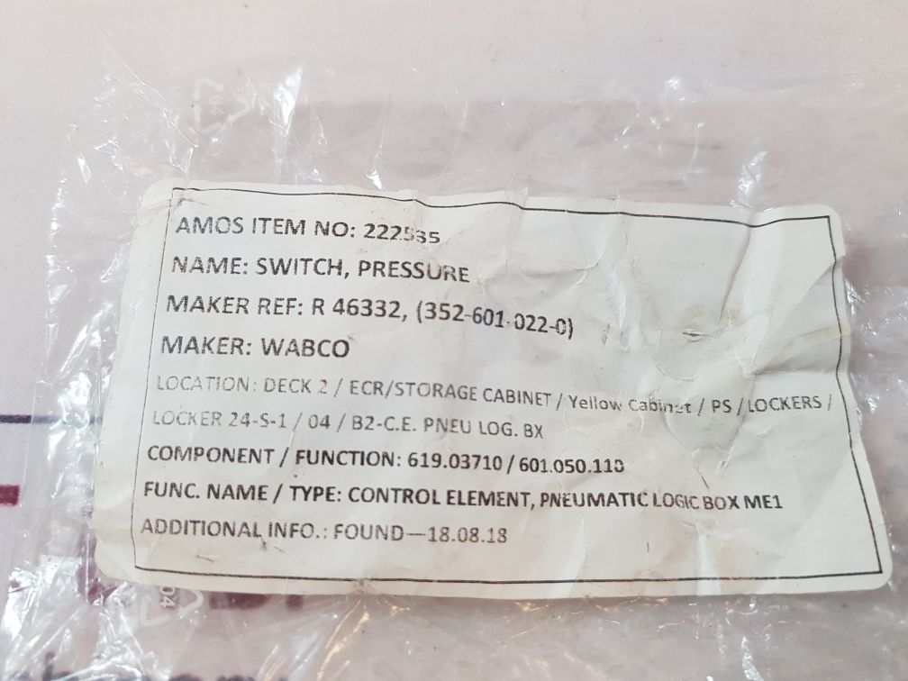 Wabco 3526010220 pressure control valve