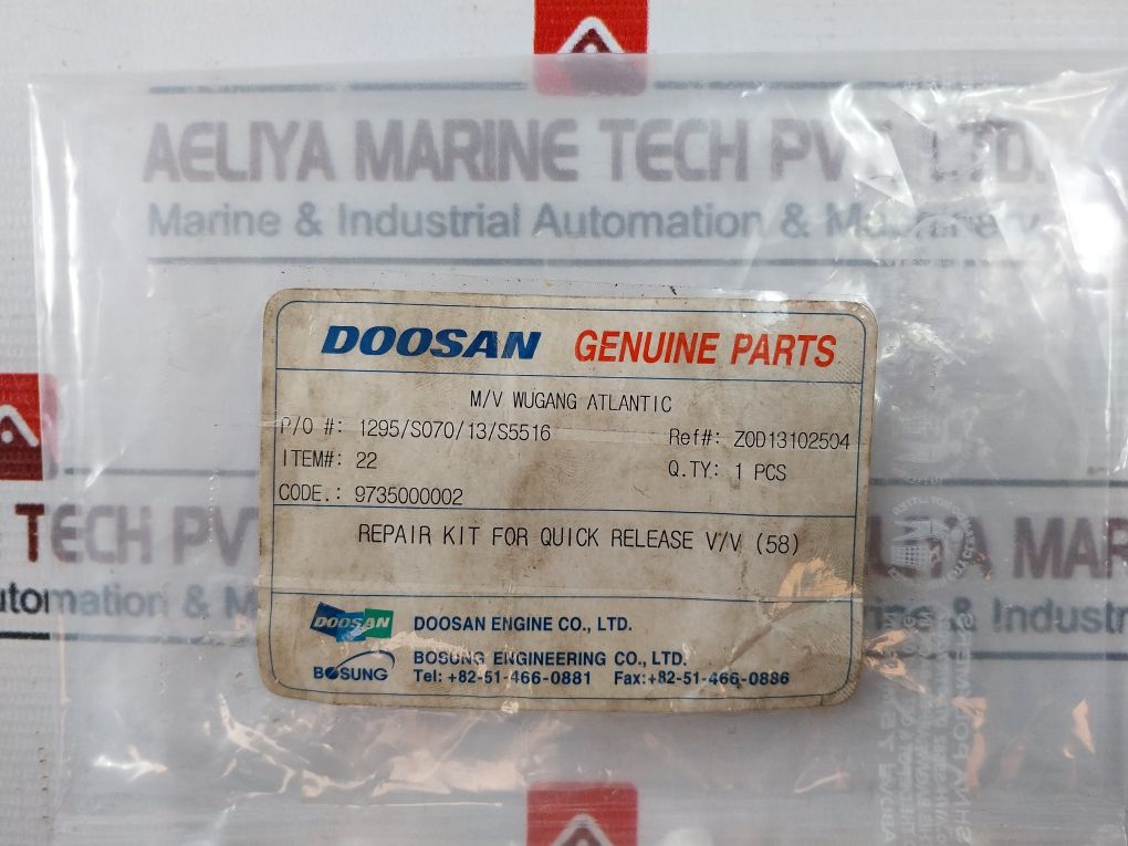 Wabco 973 500 000 2 Quick Release V/V (58) Repair Kit