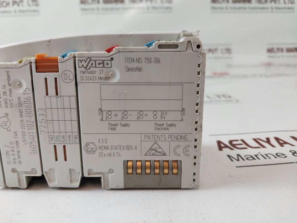 Wago 750-306 Fieldbus Coupler Device Net 24V Dc 36054I1102-b060615