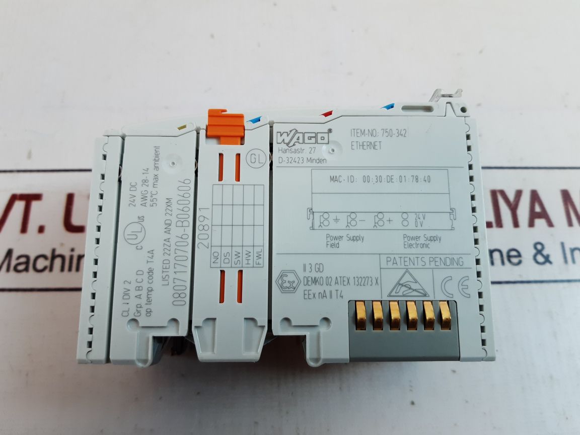 Wago 750-342 ethernet fieldbus coupler