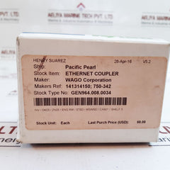 Wago 750-342 ethernet fieldbus coupler 24v dc