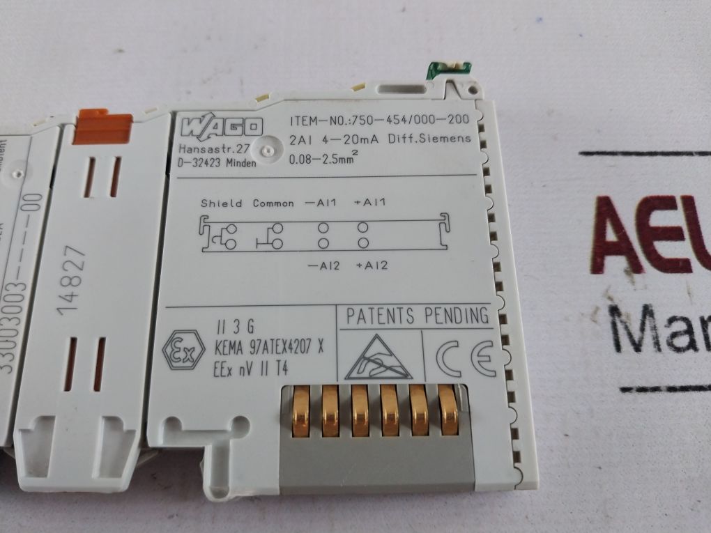Wago 750-454/000-200 2-channel Analog Input Module 24V Dc 33003003----00