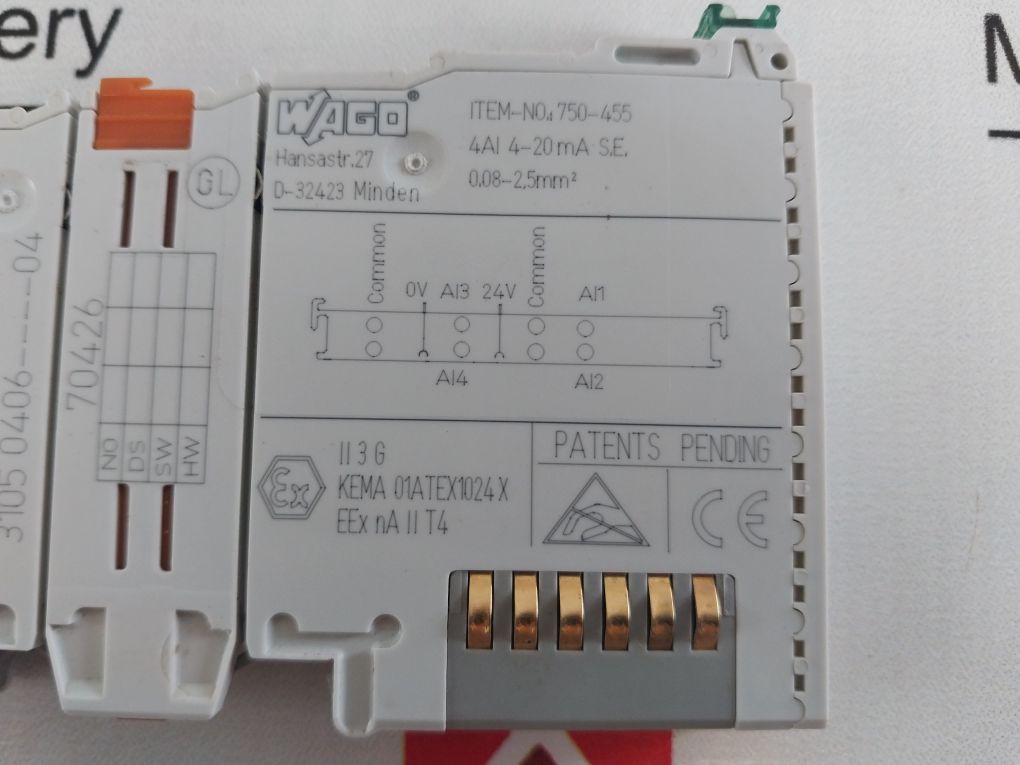 Wago 750-455 4-channel Input Module 3105 0406---04