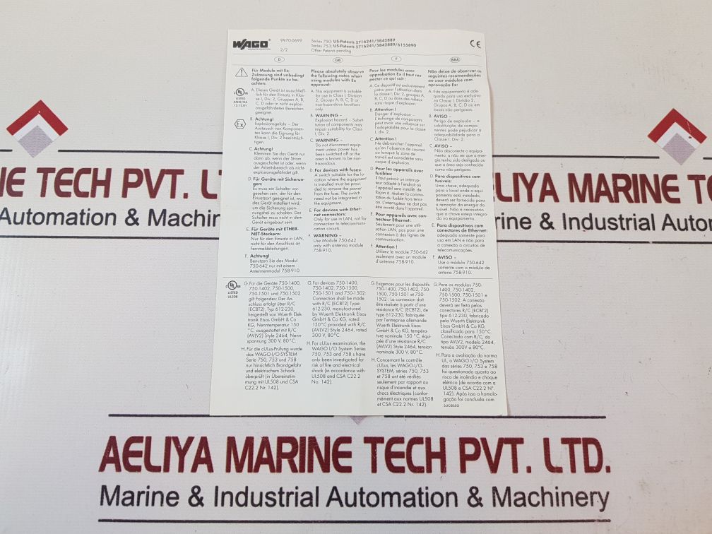 Wago 750-474 input module